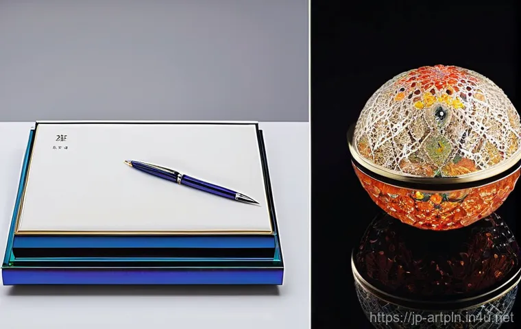 미술문화기획사의 창의성 발휘 사례 - **Vibrant Fusion: Traditional Japanese Lacquerware in a Modern Gallery**
    A sleek, modern art gal...