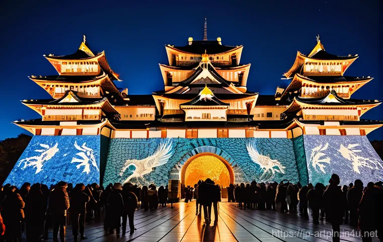 미술문화기획사의 디지털 콘텐츠 제작 사례 - **Prompt 2: Interactive Digital Ukiyo-e Exhibit for Families**
    A happy family consisting of a mo...