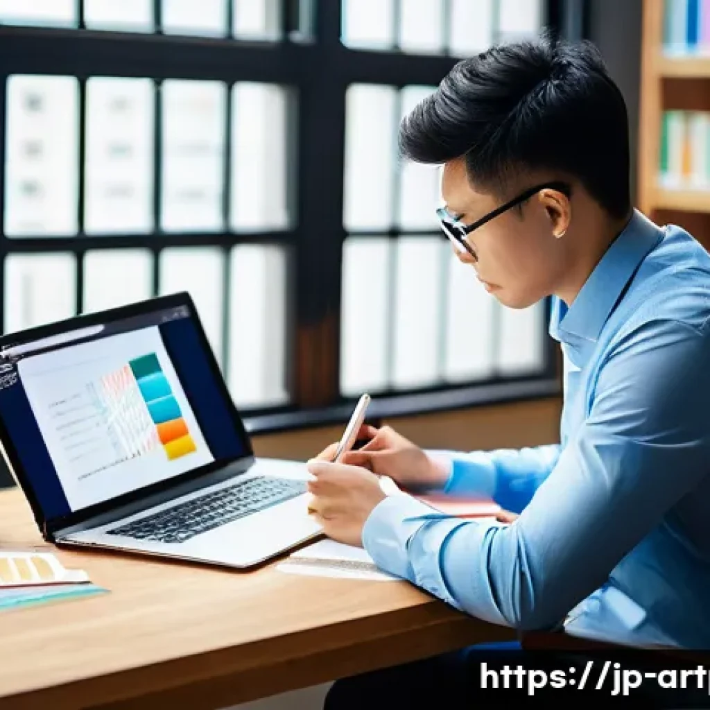 미술문화기획사의 실기 대비 실습 노하우 - **Prompt for "Practical Planning Skills & Proposal Creation"**
A focused and elegant young profe...