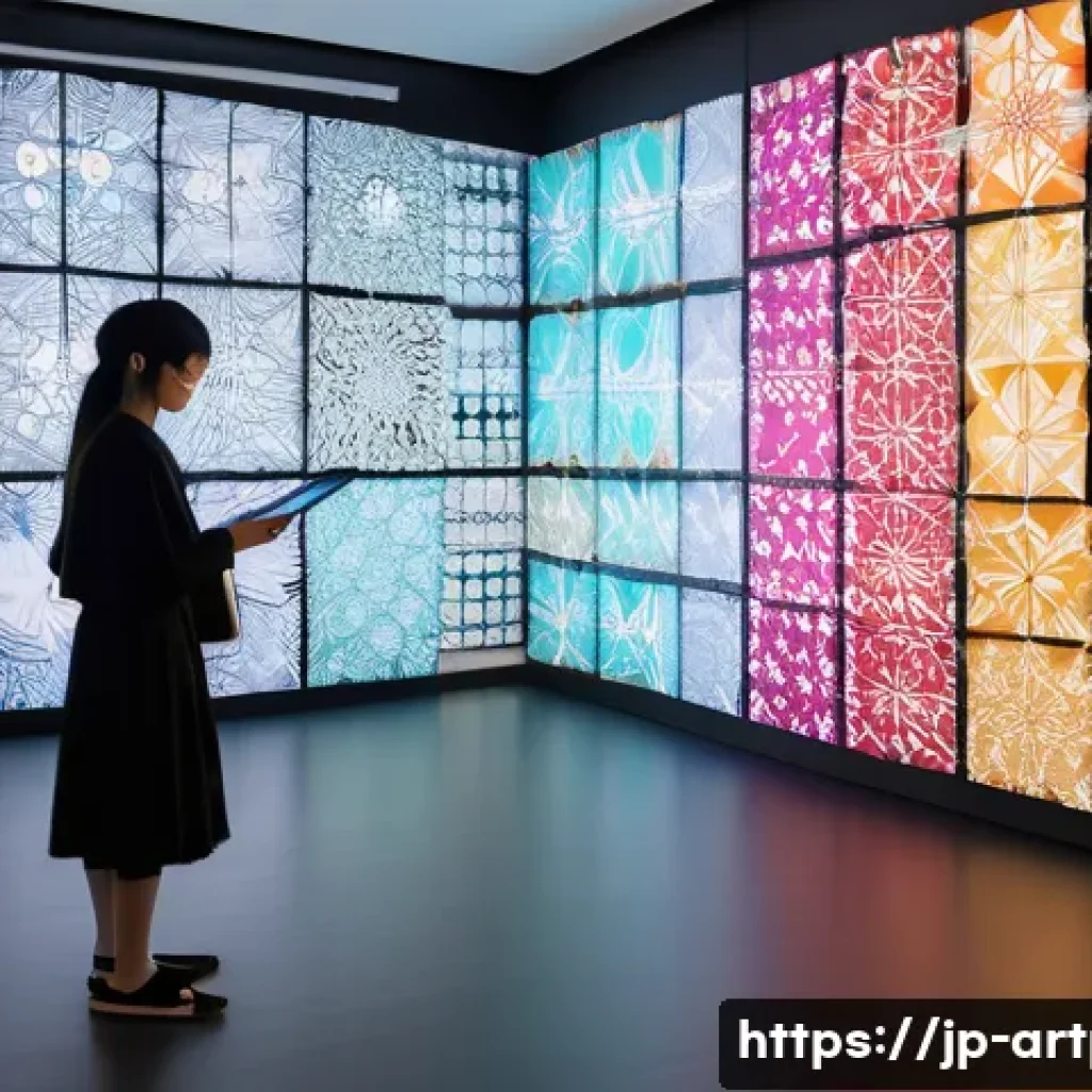 미술문화기획사의 연간 주요 행사 참여 후기 - A vibrant contemporary art installation blending digital projection mapping with traditional Japanes...